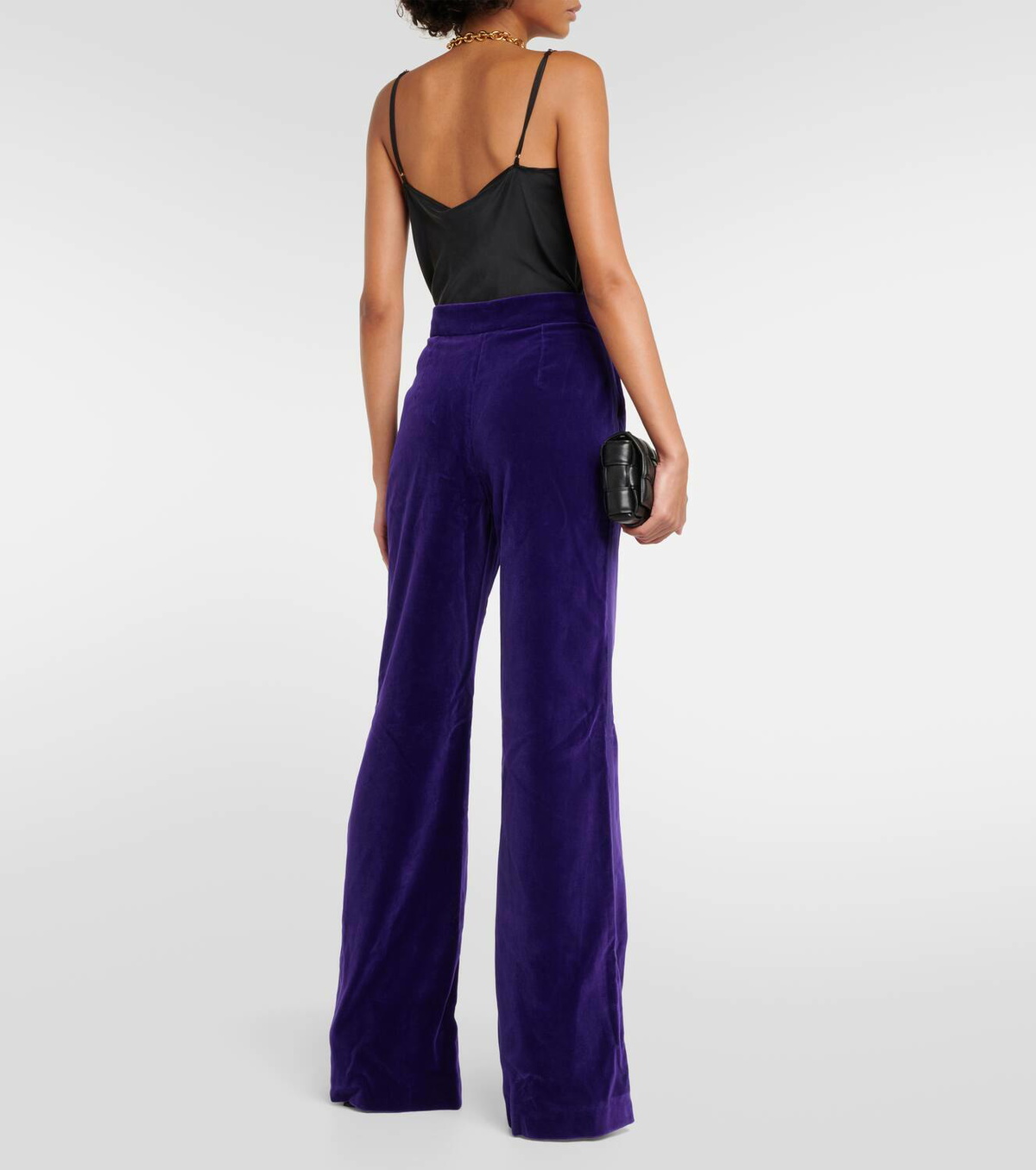 Costarellos Barine cotton velvet wide-leg pants