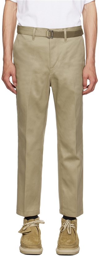 Photo: sacai Beige Belted Trousers