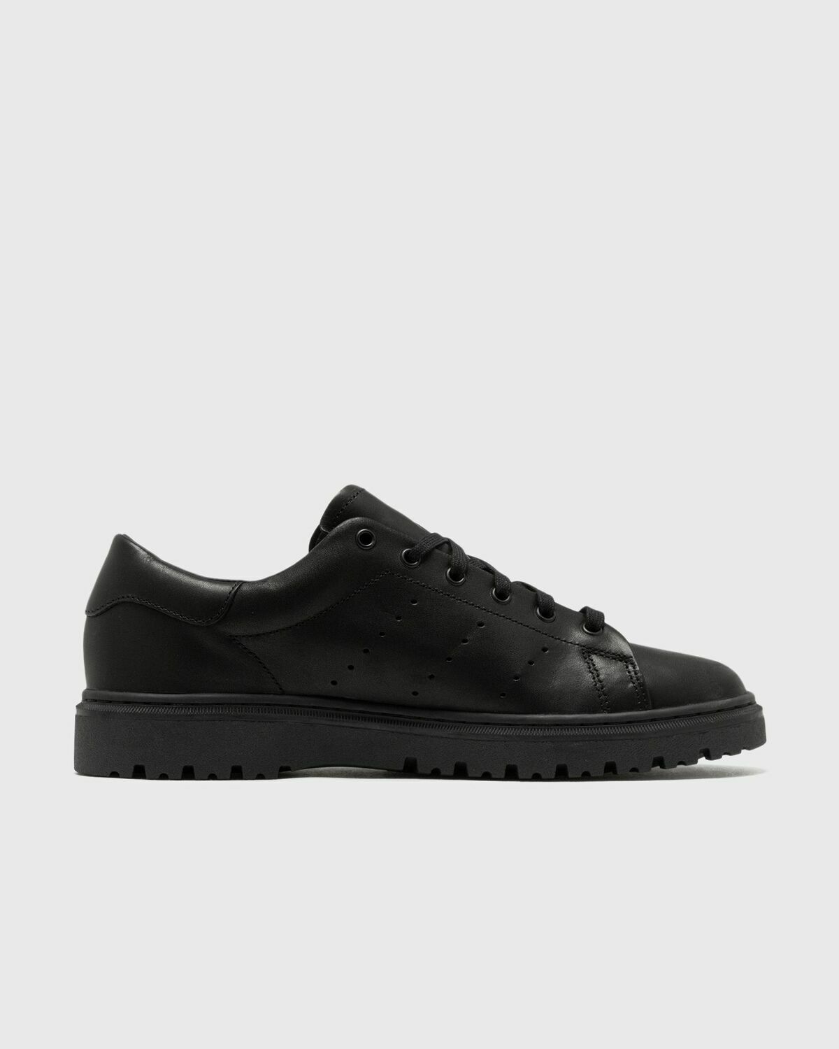 stan smith black leather white sole