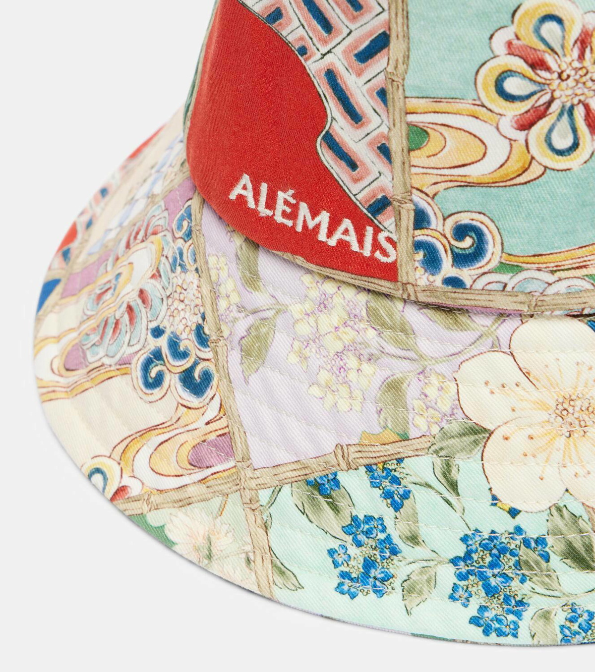Alémais Bianca floral cotton drill bucket hat