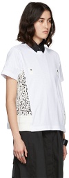 Sacai White Embroidered Lace T-Shirt