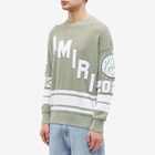 AMIRI Men's Mesh Hockey Logo Sweater in Frosty Green