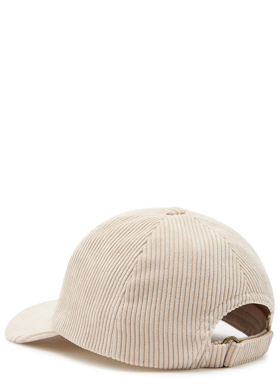 Moncler Logo-appliquéd Corduroy cap - Beige - One Size