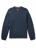 Nike - Logo-Print Cotton-Blend Tech Fleece Sweatshirt - Blue