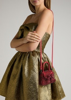 Self-portrait Micro Embellished Leather top Handle bag - Red - One Size