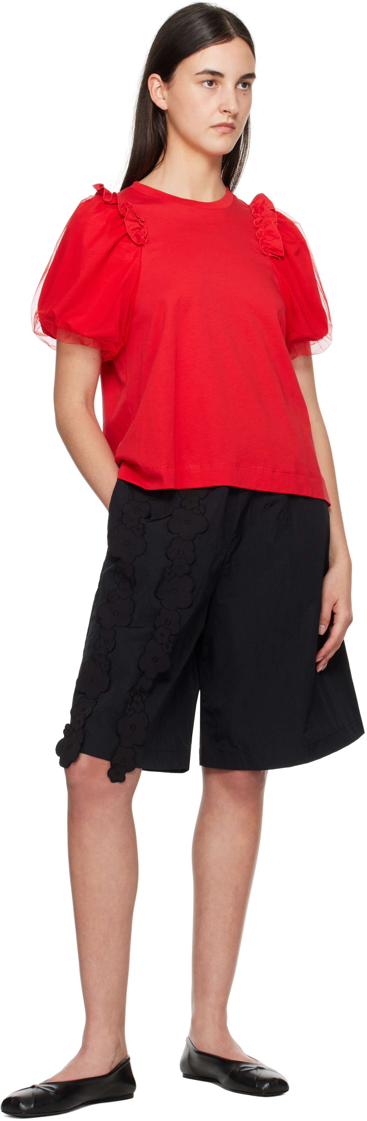Drawer購入Simone Rocha 黒 チュールパフスリーブ TシャツXS 27855479_57610993_600.jpg