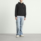 Comme des Garçons Play Red Emblem Zip Hoodie in Black