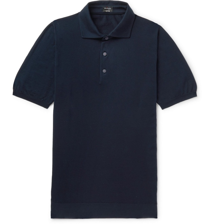 Photo: Kiton - Slim-Fit Cotton Polo Shirt - Blue