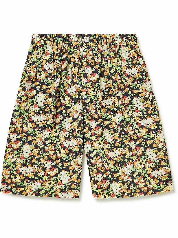 Photo: Marni - Wide-Leg Pleated Floral-Print Woven Bermuda Shorts - Black