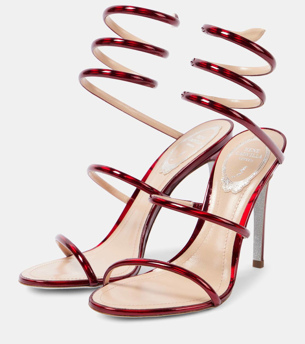 Rene Caovilla Cleo 105 mirrored leather sandals Rene Caovilla