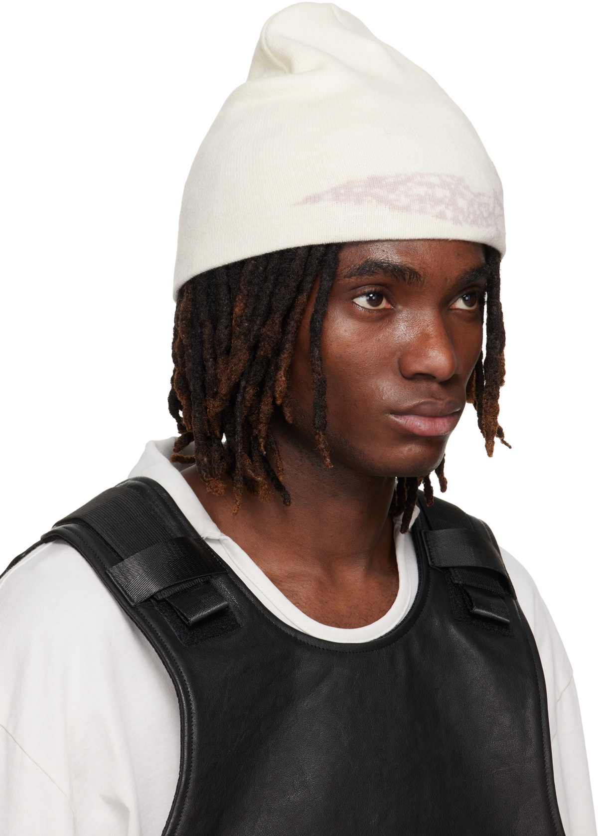 ALEXANDER DIGENOVA Off-White Logo Beanie