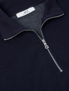 Mr P. - Cotton-Blend Double-Faced Jersey Half-Zip Sweatshirt - Blue