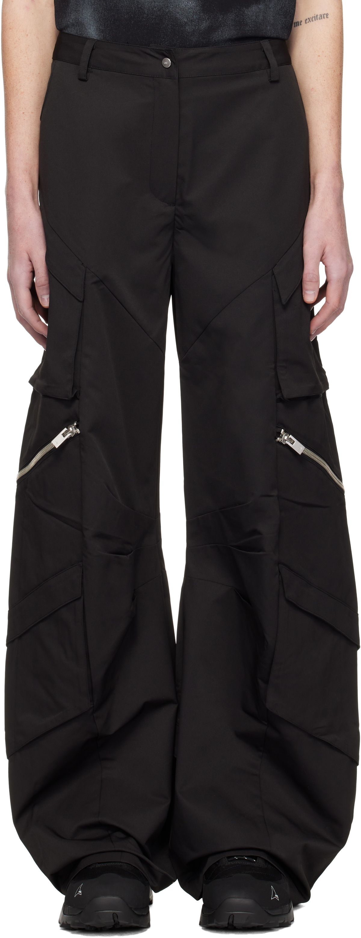 HELIOT EMIL Black Calyx Cargo Pants Heliot Emil