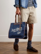 Bleu de Chauffe - Bazar Leather-Trimmed Printed Cotton-Canvas Tote Bag