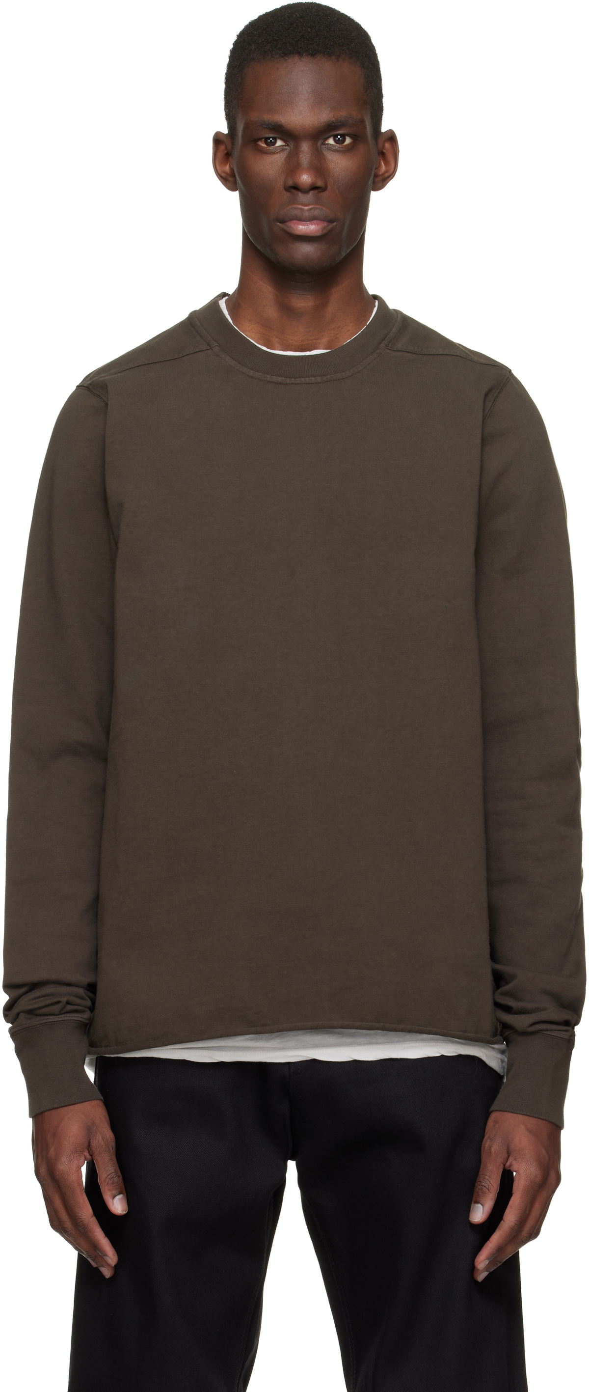 Rick Owens DRKSHDW Brown Temple Crewneck Sweatshirt