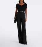 SIR Off-shoulder ruched mesh bodysuit