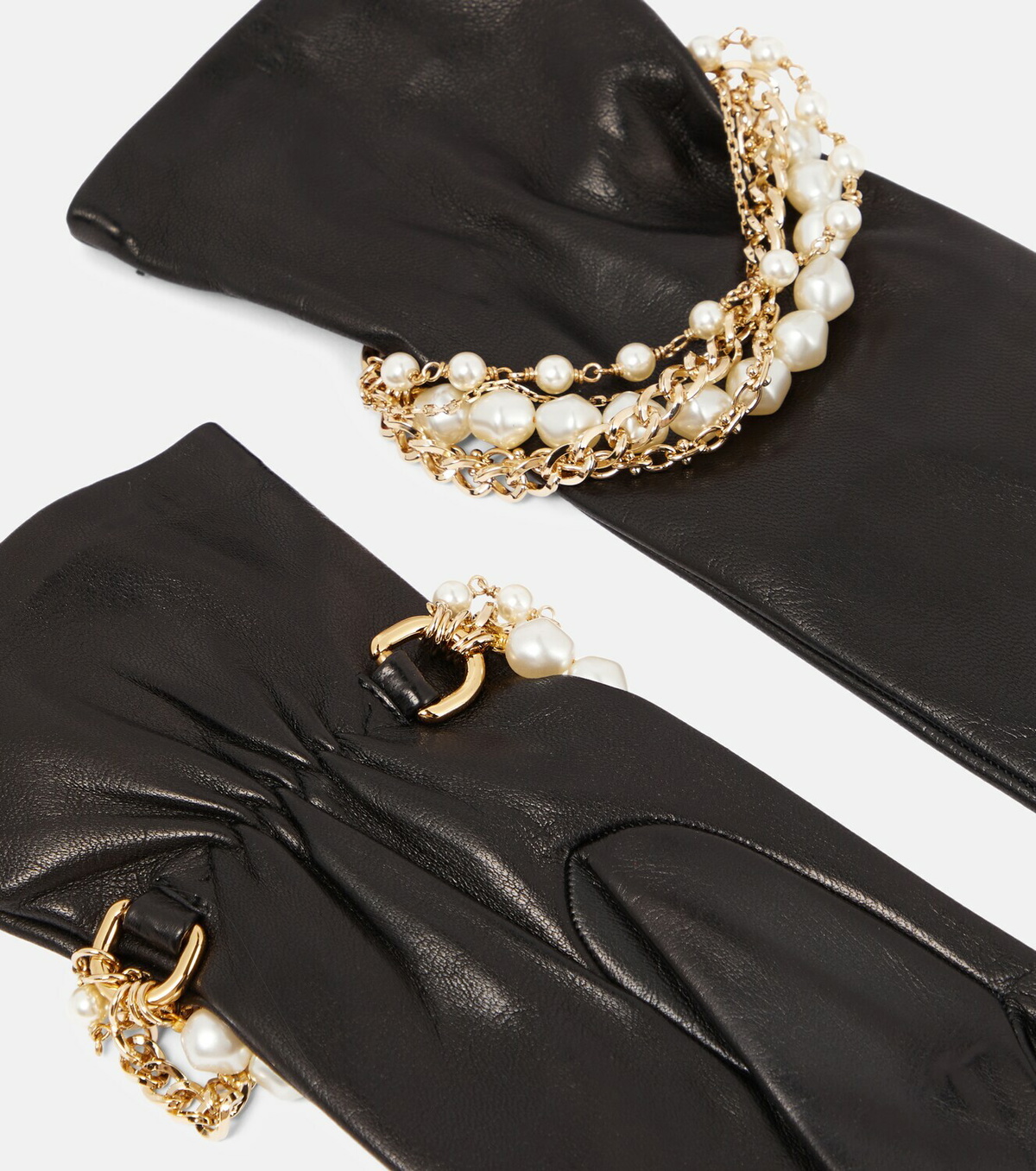 Dolce & Gabbana Brown Black Leopard Leather Elbow Length Gloves main image 1