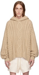 Fear of God ESSENTIALS Beige Cable Hoodie