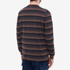 Pop Trading Company Men's Long Sleeve Multi Stripe T-Shirt in Rain Drum