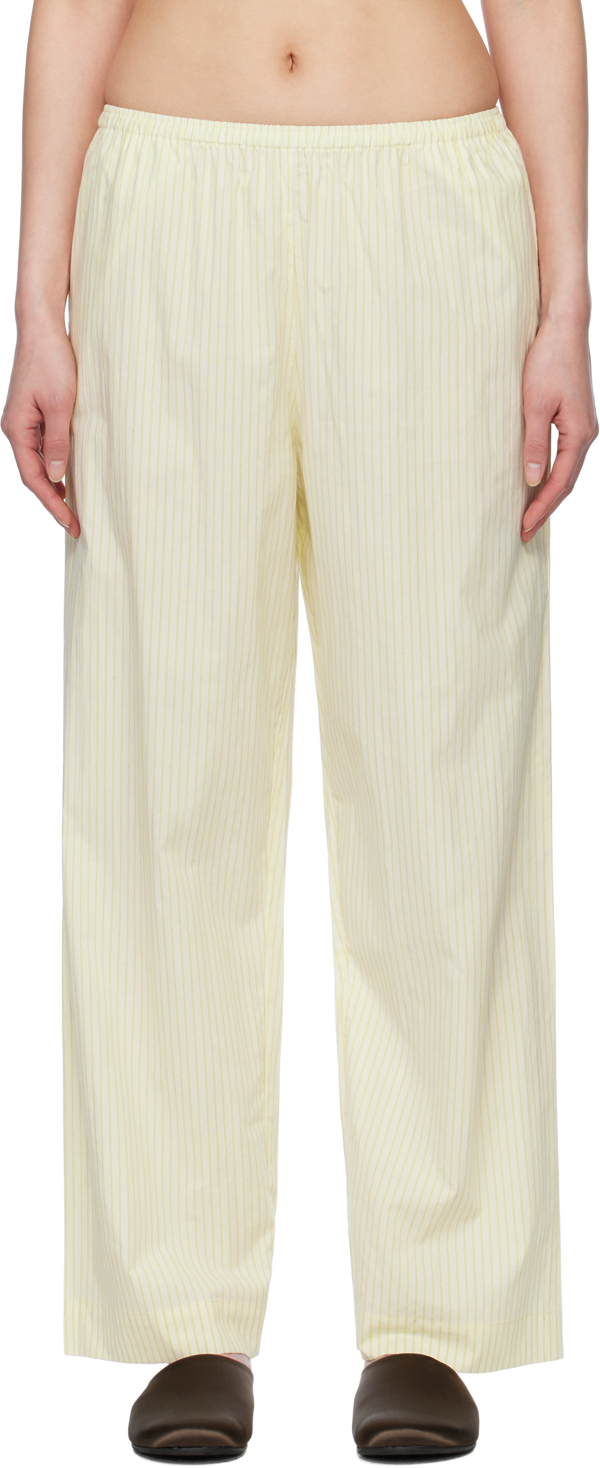 Deiji Studios White & Yellow Ease Lounge Pants