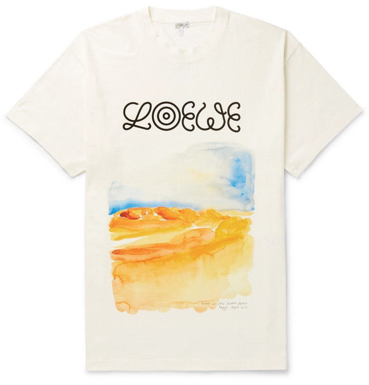 Photo: Loewe - Eye/LOEWE/Nature Printed Cotton-Jersey T-Shirt - Off-white