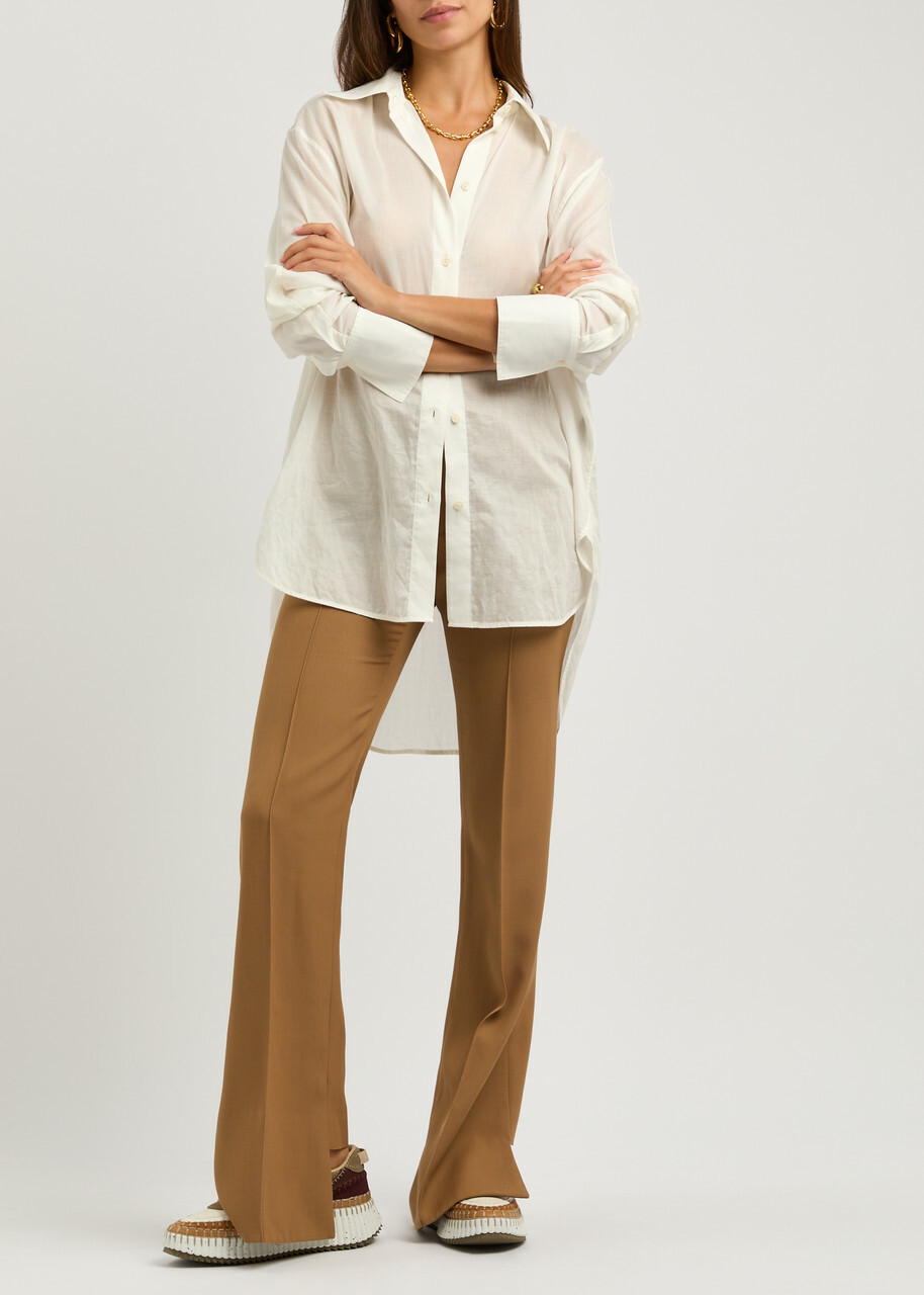 Chloe Nama Panelled Leather Sneakers White