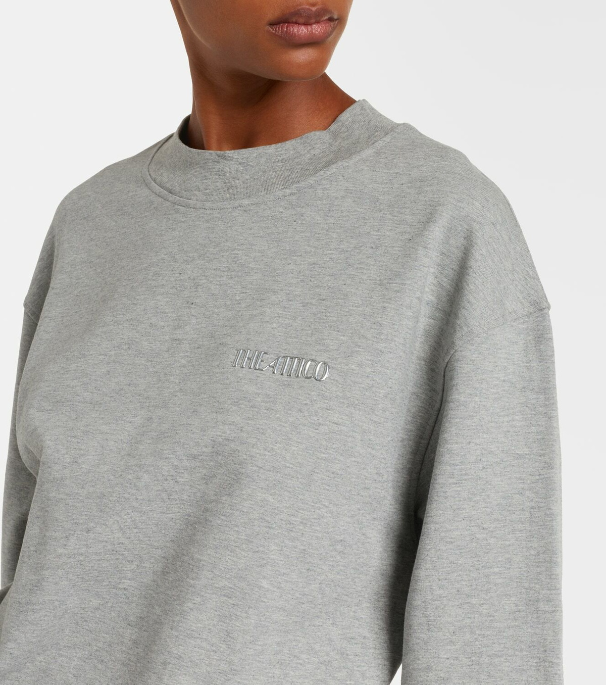 The Attico Cotton-blend jersey sweatshirt dress