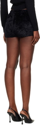Marine Serre Black Wild Fluffy Knit Shorts