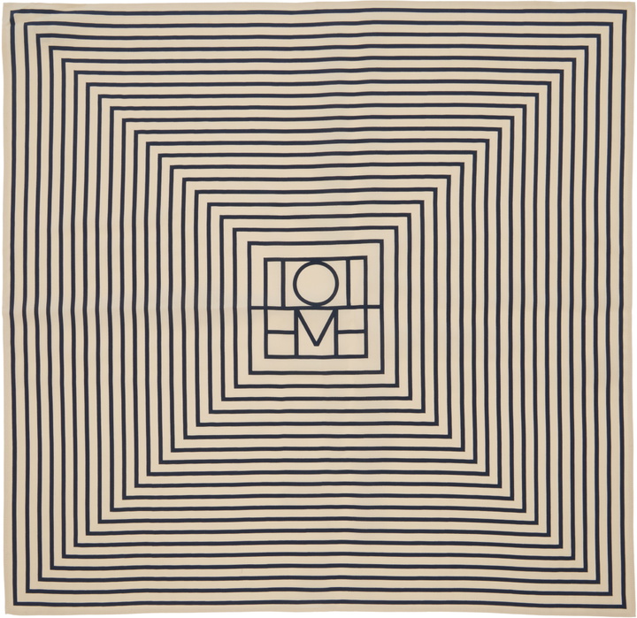 Photo: TOTEME Off-White & Black Signature Monogram Silk Scarf