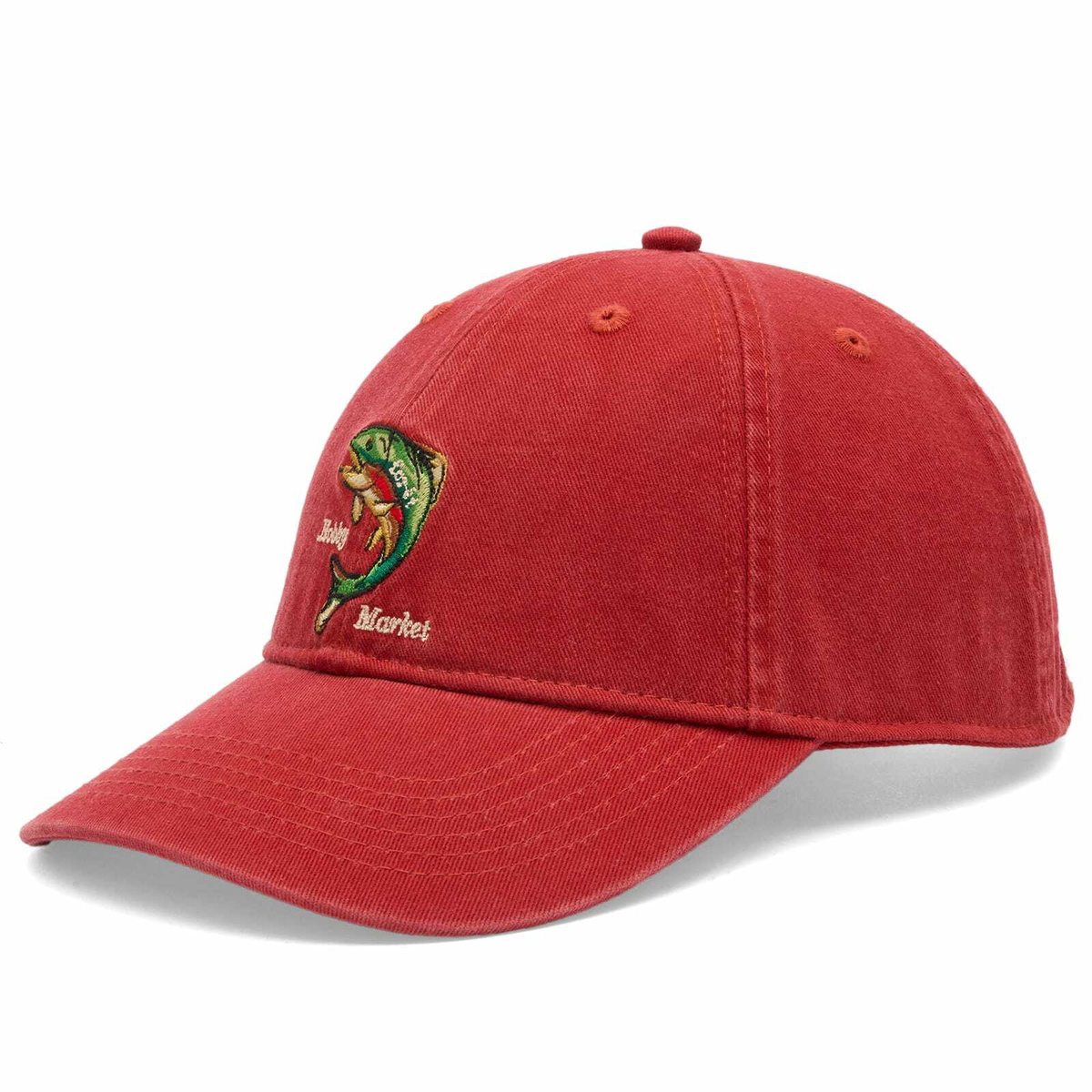 Foret Men's Catch Washed Cap in Red 