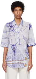 LEMAIRE Purple Printed Shirt