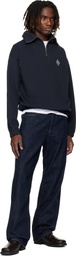 Lacoste Black Loose Fit Zipped Neck Piqué Sweatshirt