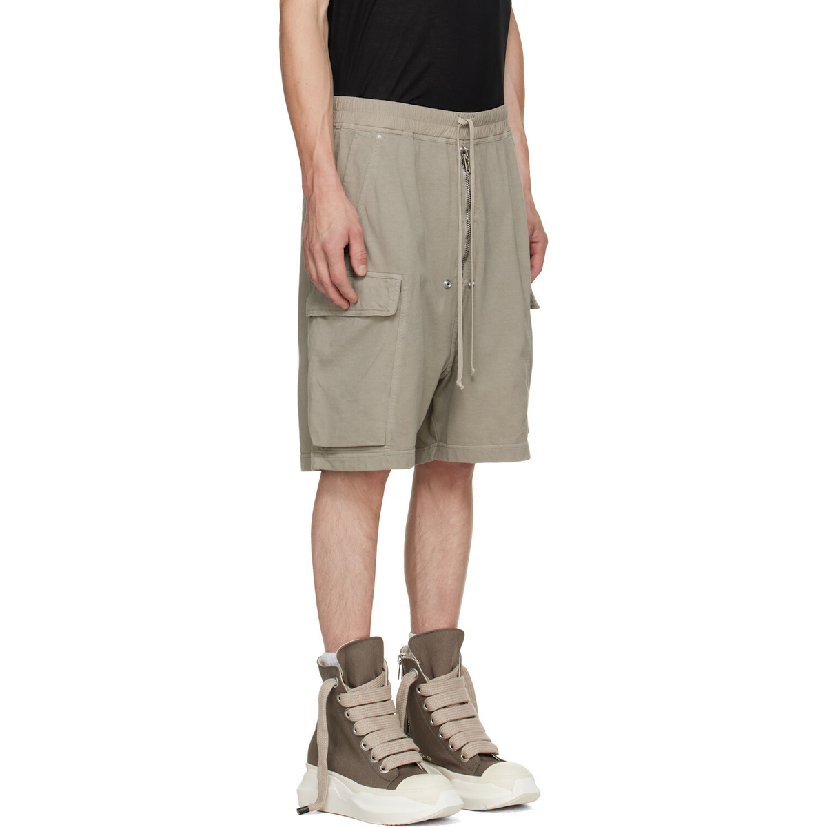Rick Owens DRKSHDW Taupe Tower Cargobela Shorts