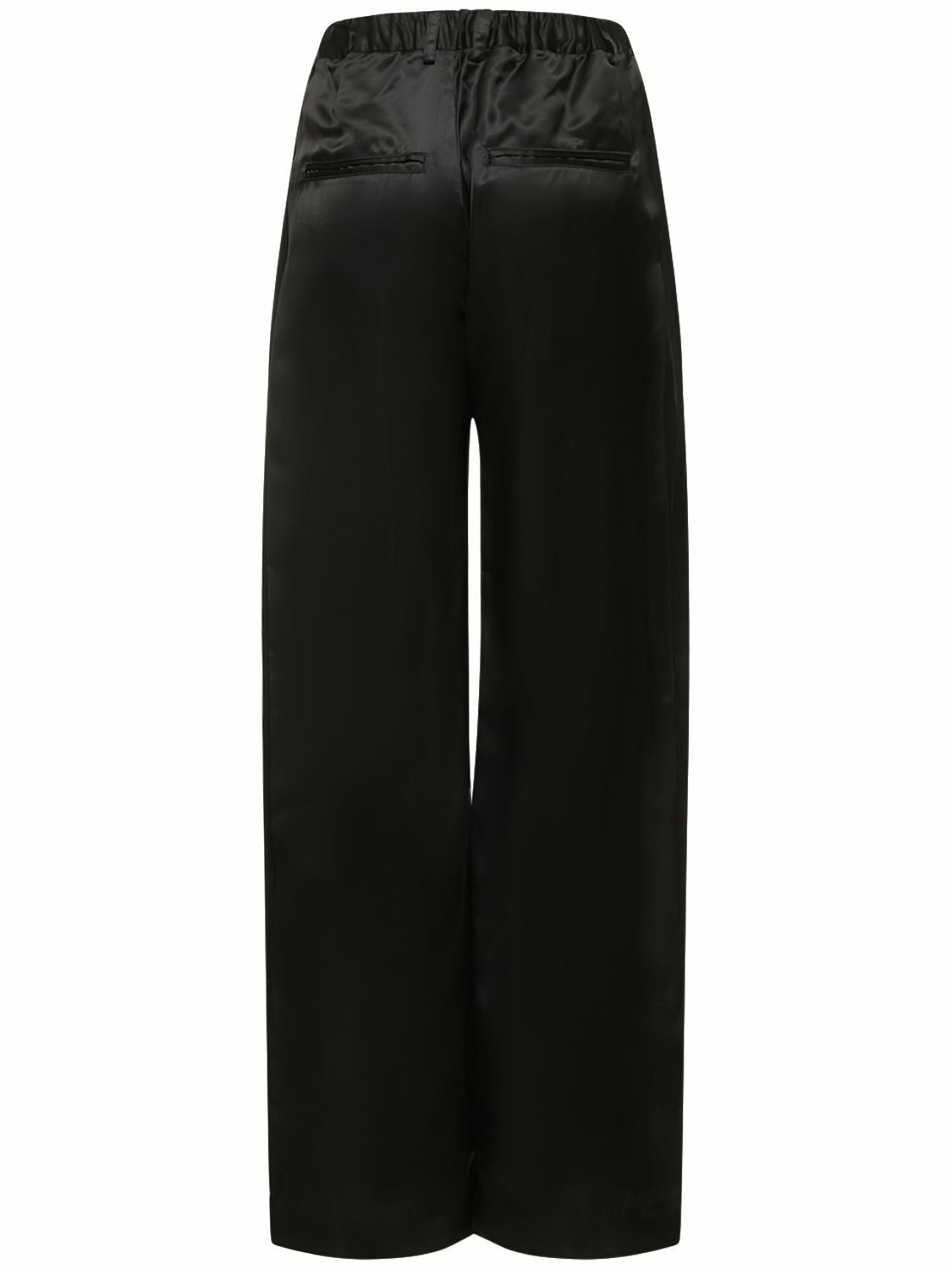 DEVEAUX Chloe Cupro Satin Wide Pants