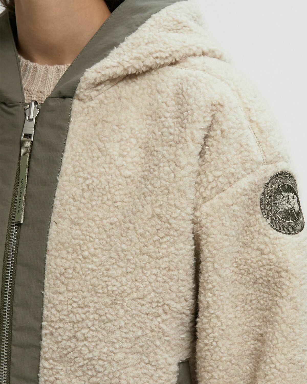 Canada Goose Alberni Reversible Fleece Bomber Beige Womens Bomber Jacket