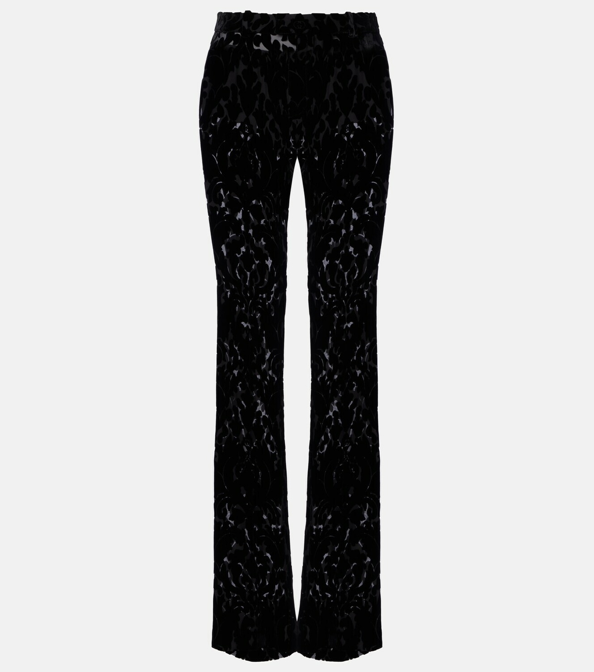 Gucci Floral devoré velour wide-leg pants