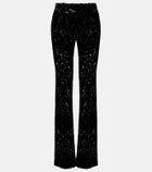 Gucci Floral devoré velour wide-leg pants