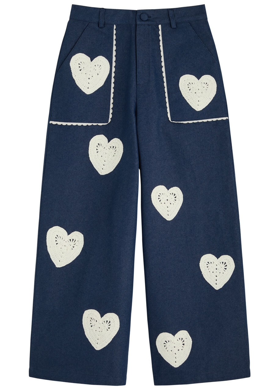【英国発Sister Jane】Polo Pearl wide-leg twill trousers Sister Jane Polo Pearl Wide-leg Twill Trousers White Sister Jane
