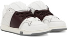 Valentino Garavani White & Burgundy Open Skate Low-Top Sneakers