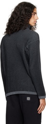 Stone Island Gray Ribbed Rollneck Knit Turtleneck