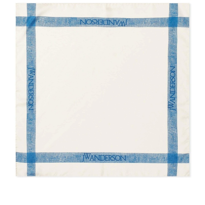 Photo: JW Anderson Women's 60 X 60 Scarf With Logo in Blue 