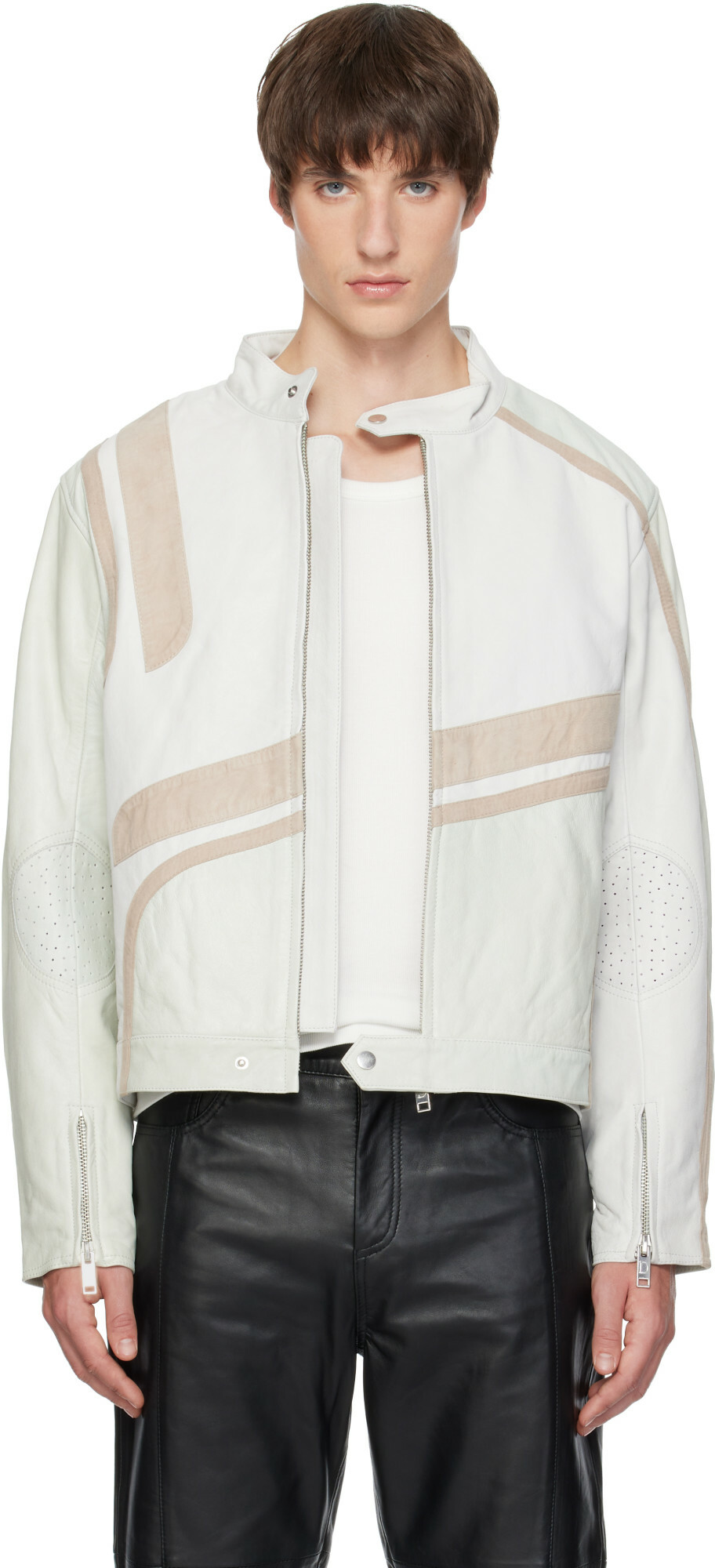 Deadwood Off-White Hiro Leather Moto Jacket