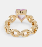 Nadine Aysoy Catena Petite Heart 18kt gold ring with topaz
