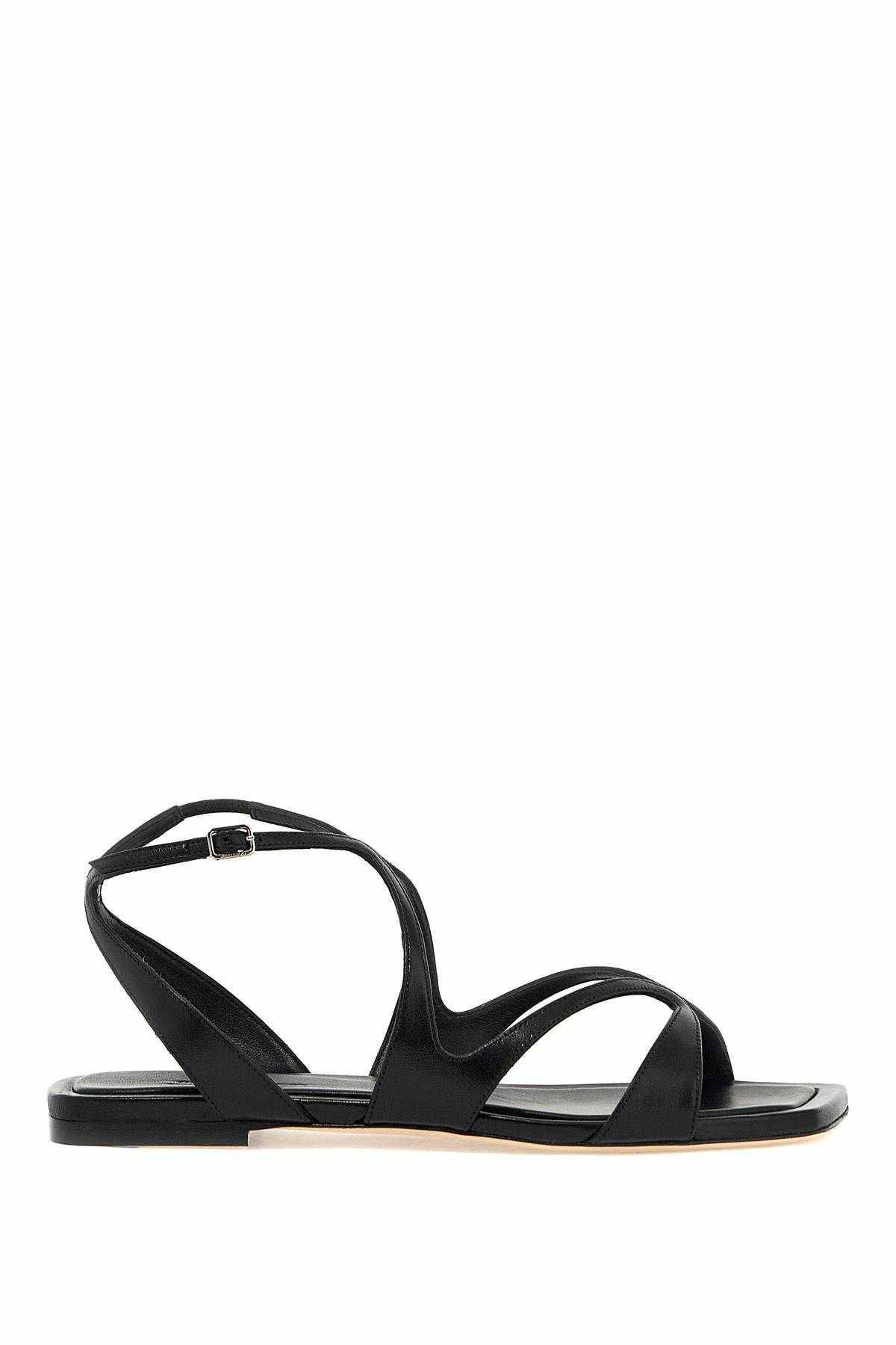 JIMMY CHOO Ayla Flat サテン クリスタル フラット Ayla Flat | Gold Metallic Leather Flats | JIMMY CHOO