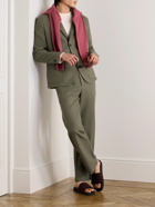 Mr P. - Unstructured Waffle-Knit Organic Cotton Suit Jacket - Green