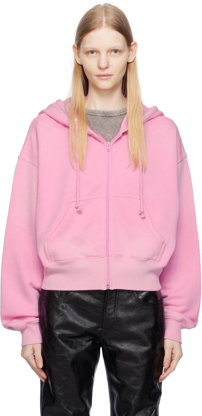 Acne Studios Pink Dyed Zippered Hoodie Acne Studios