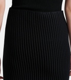 Alaïa Fringed ribbed-knit skirt