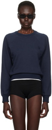 ÉTERNE Navy Shrunken Raglan Sweatshirt