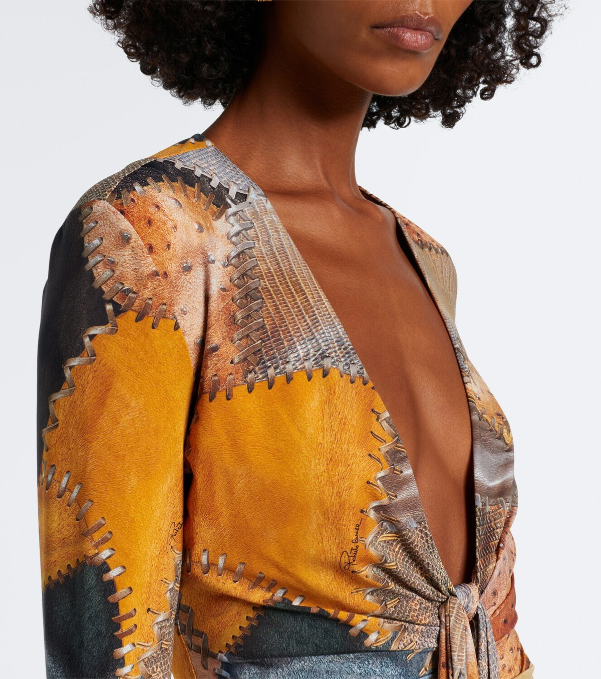Roberto Cavalli Trompe l’œil flared jumpsuit