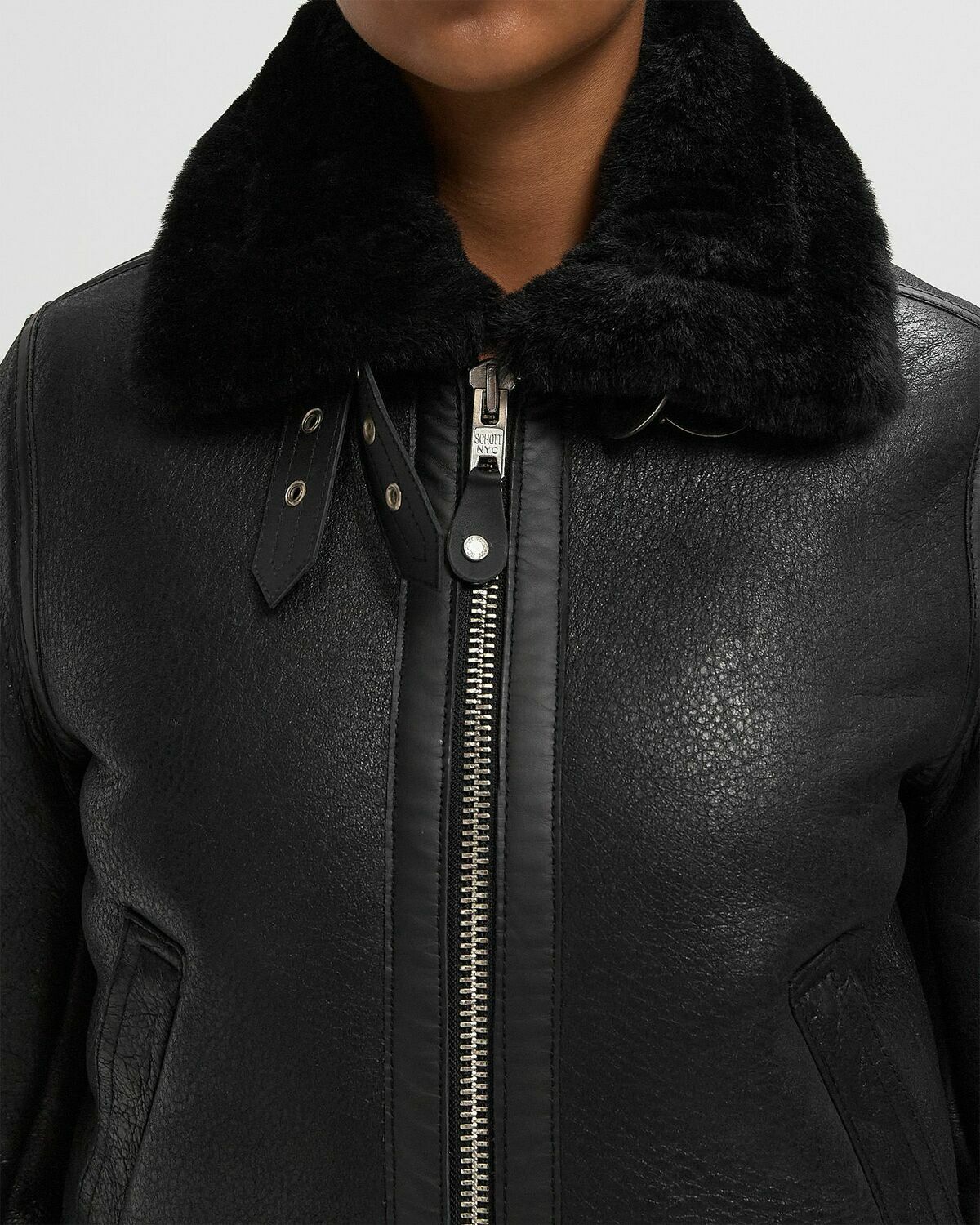 Schott NYC LCW1257 JACKET Black Womens Bomber Jacket